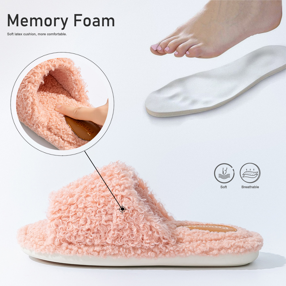 Pmoiste Fuzzy House Slippers W - đánh giá và giá Insole Memory Foam